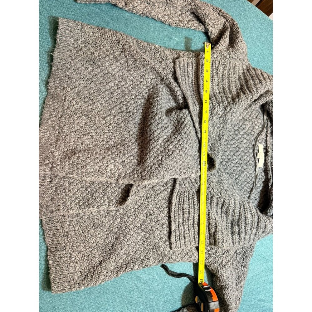 Ann Taylor Loft Gray Open-Front Sweater Cardigan Size M Acrylic/Wool Blend